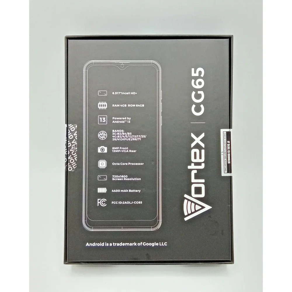 NEW Vortex CG65 Android 13 Smartphone 64GB